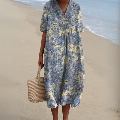 Nathalie - Robe Fleurie Élégante