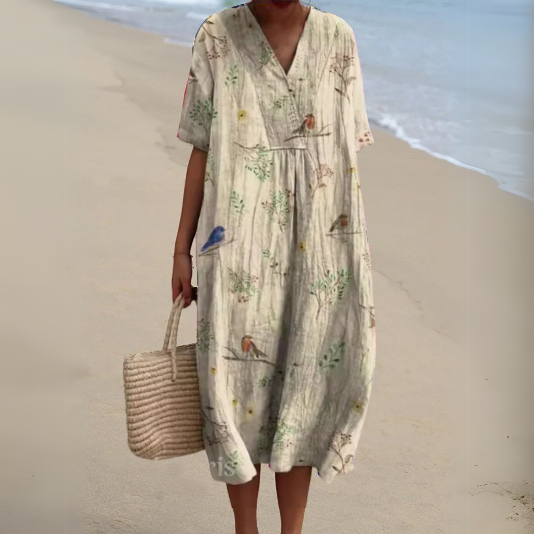 Nathalie - Robe Fleurie Élégante