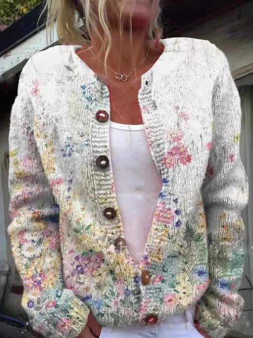 Amelie - Élégant Cardigan Floral
